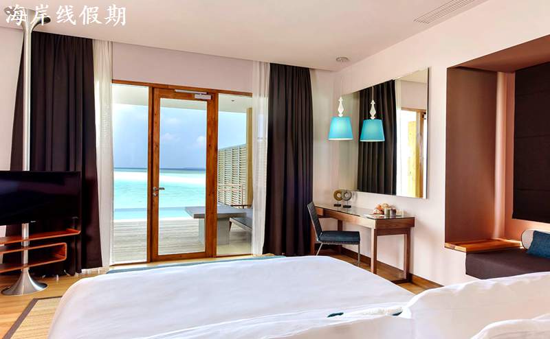 房型内部设施图片参考，如无边泳池与电视及音响， lagoon villa with pool-泄湖泳池别墅 maldievs(迪加尼|戴加利岛 Dhigali Maldives) 